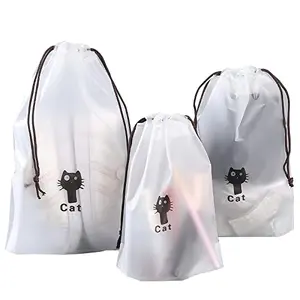 The Magic Makers Pack Of 10 Pcs Shoe Bag Cover For Shoe Storage & Travelling Drawstring Bags Waterproof White