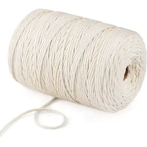Craft House 50 Meters Natural White Macrame Cord Cotton Colour Dori For Wall Hanging Plant Hanging Craft Making Thread Rope For Handmade Plant Hanger