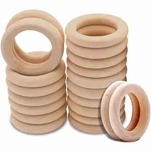 Craft House Wooden Rings For Crafts 20 Pcs 55Mm - Smooth Unfinished Macrame Rings Durable & Lightweight Wood Rings For Jewelry Diy Making Crafts & Home Decor