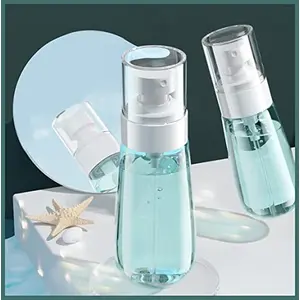 The Magic Makers Transparent Spray Bottles For Toiletries Empty Refillable Reusable Cosmetic Toner Fine Mist Perfume Travel Spray Bottle 100 Ml (Set Of 2 Pcs)