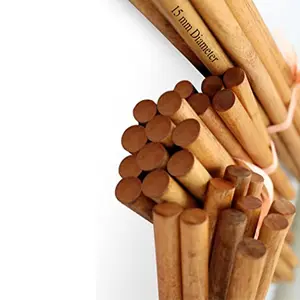 Craft House Hardwood Round Wooden Dowels Stick Rods | Wood Dowels | Solid Hardwood Sticks Macrame Wall Hanging Art & Craft Projects Diy & More (15 Inch (Polished) Pack Of - 5)
