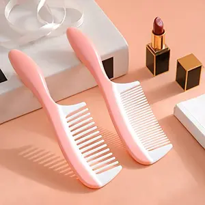 The Magic Makers Dressing Comb For Women & Men Fine Tooth And Wide Tooth Hair Comb Pink & White Styling Comb Set (Pack Of 2)