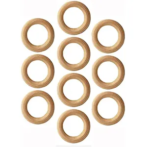 Craft House 2 Inches Wooden Rings (50Mm) Pack Of 10 | Natural Wood Rings Without Paint Smooth Unfinished Wood Circles For Cotton Craft Diy Baby Teething Ring Pendant Connectors Making (60Mm) (2 X 0.4 Inches)