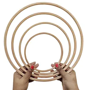 Craft House Display Wooden Hoops For Dream Catchers Floral Macram Wedding Dcor & Wall Hanging Craft. 6" 8" 10" & 12" (1 Pieces Each Size) Total-4 Pieces Set -Complete Set Combo