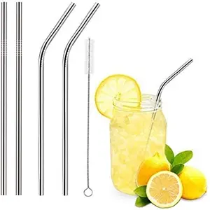 The Magic Makers Steel Straws For Drinking Straw Steel Straw For Kids With Straw Cleaning Brush Metal Straw Reusable Straw Straw For Kids Reusable Metallic Straw For Kids Smart Home Gadget Smart Gadgets Forhome