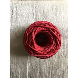 Craft House 2 Mm Natural Cotton Twisted Cord Macrame Thread Craft (Red Rose) (100)