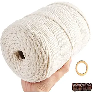 Craft House 3Mm X 200 Meters Cotton Cord Compatible For Macrame Thread For Wall Hanging Plant Hangerschristmas Wedding Dcor. (Off-White)