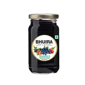 Bhuira | All Natural Jam Blueberry & Mixed Fruit Preserve | No Added preservatives | No Artificial Color Added |240 g | Pack of 1