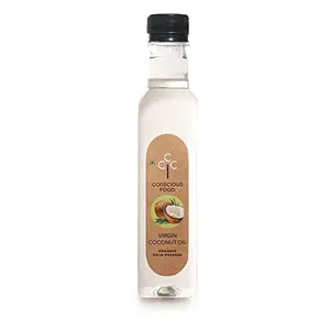 Conscious Food Cold Pressed Virgin Coconut Oil | 250ml | Certified Organic | For Cooking Hair Health and Skin Care | Good for Oil Pulling