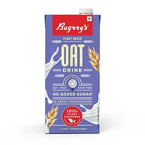 Bagrrys Plant based Oat Drink 1l Creamy Classic Unsweetned |Vegan | Dairy Free |No Added Sugar | Plant based milk | No Preservatives