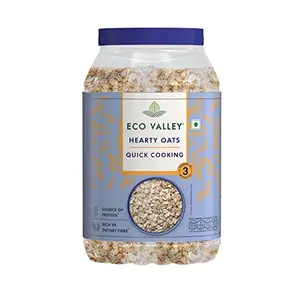 Eco Valley Hearty Oats - 500 GMS - Rich in Protein and Fibre | 100% natural grain | Cooks in 3 Minutes | Quick Cooking Oats | No added Sugar