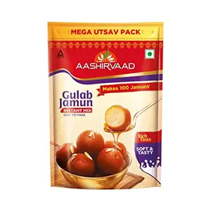 Aashirvaad Instant Mix Gulab Jamun 500g Pack Easy to Make Soft & Delicious 100 Gulab Jamuns in Just 3 Steps