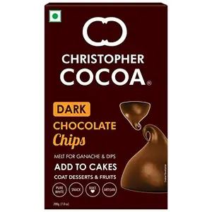Christopher Cocoa Dark Chocolate Choco Chips 200g (Snack Topping Ice Cream Cakes Baking)