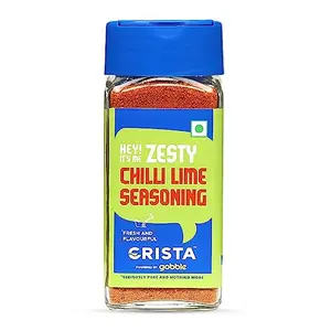 CRISTA Zesty Chilli Lime Seasoning | Chilly & Lemon Spice Blend | Trans Fat Free | Vegan | Zero added Colours Fillers Additives & Preservatives | 50 gms