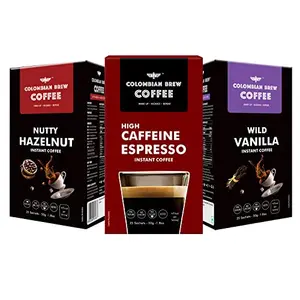 Colombian Brew Coffee Powder High Caffeine Espresso Instant 50g Vanilla Instant 50g Hazelnut Instant 50g Buy 2 Get 1 Free