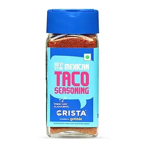 CRISTA Mexican Taco Seasoning for Taco Enchilada & Burrito | Premium Herbs & Spices Blend with authentic Mexican Flavours | Zero added Colours Fillers Additives & Preservatives | Vegan | 45 gms