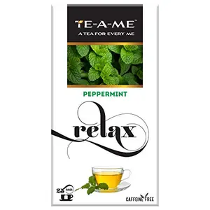 TE-A-ME Relax Peppermint Herbal Tea 25 Tea Bags | 100% Natural Ingredients - Peppermint Leaves and Licorice Root | Refresh your Mood | 100% Caffeine Free | Herbal Infusion Tea