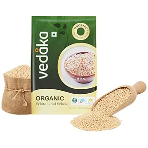 Amazon Brand - Vedaka Organic Urad Dal (Whole) White 1Kg|Rich in Protein|No Cholesterol|No Additives