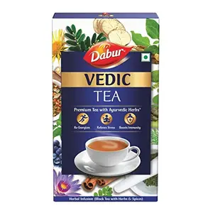 Dabur Vedic Tea - 250g (Black Tea) | Chai Handpicked from Assam Nilgiri & Darjeeling | Soulful Aroma & Rich Taste | Premium Tea