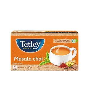 Tetley | Masala Chai with Natural Flavour | Black Tea | 50 Tea Bags