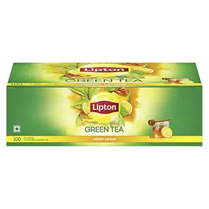 Lipton Honey Lemon Green Tea Bags 100 pcs All Natural Flavour Zero Calories - Improves Metabolism & Reduces Waist