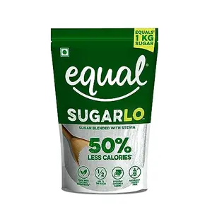Equal SugarLo | Sugar Blended With Stevia 50% Less Calories | 500g | Pack of 1