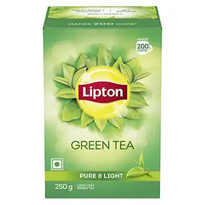 Lipton Pure & Light Loose Green Tea Leaves 250 g Pack All Natural Flavour Zero Calories - Improves Metabolism & Reduces Waist