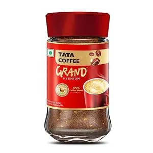 Tata Coffee Grand Premium Instant Coffee | 100% Coffee Blend | With Flavour Locked Decoction Crystals | 48g Jar