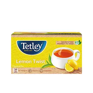Tetley | Lemon Flavoured Refreshing Tea | Black Tea | 50 Tea Bags