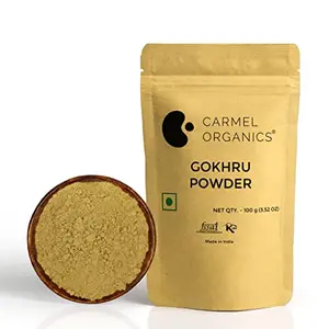 CARMEL ORGANICS Gokhru/Gokshura/Tribulus Terrestris Powder(100 grams)| Natural | Non GMO | No added Preservative or Additives. | Palleru/Nerunjil Powder