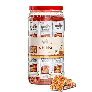 Paper Boat Chikki Jar Peanut Bar No Added Preservatives and Colours | Gajak | Sweets | Made with Jaggery | Gazak (50 pieces 16g each 800 g)