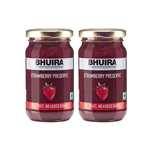 Bhuira|All Natural Jam Strawberry Preserve-240g Each|No Added Sugar|No Added preservatives |No Artifical Color Added |Pack of 2