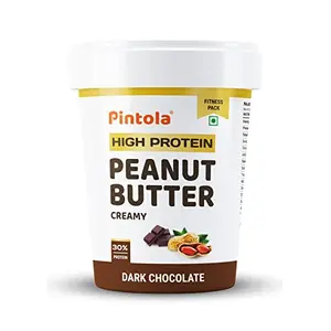 Pintola HIGH Protein Peanut Butter (Dark Chocolate) (Creamy 510g) | 30% Protein | High Fibre | NO Salt