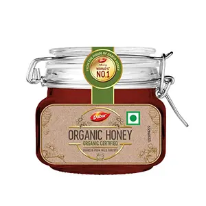 Dabur Organic Honey - 600g (Clip Jar) | 100% Pure | Raw Unfiltered Unprocessed Honey | NPOP Certified | World's No.1 Honey Brand with No Sugar Adulteration