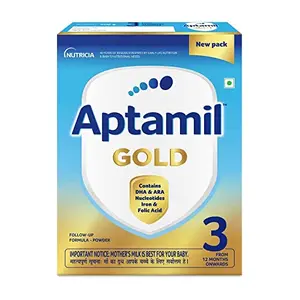 Aptamil Gold Follow Up Infant Formula Milk Powder for Babies - Stage 3 ( 12 month onwards ) - 400gm - BIB Pack