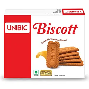 Unibic Biscott in Caramel and Cinnamon Flavour 250g Traditionally Baked Atta Biscuit No Maida Crunchy and Healthy