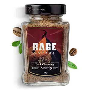Rage Coffee Dark Chocolate Instant coffee - Premium Arabica Instant Coffee (Make Delicious Hot/Cold Coffee) (Dark Chocolate) (DARK CHOCOLATE 50g)