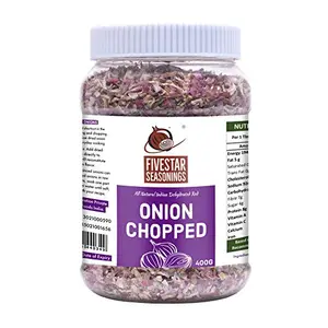 Fivestar Seasoning Red Dried Onion Chopped 100% Natural Rich in Iron Easy to Cook 0% Trans-Fat Dehydrated Onion Flakes (400g)