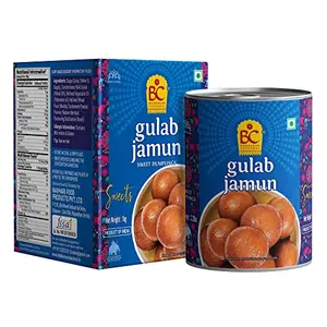 Bhikharam Chandmal Gulab Jamun Tin Sweets- Open & Eat - Indian Sweets - 1 Kg - 14 Pieces