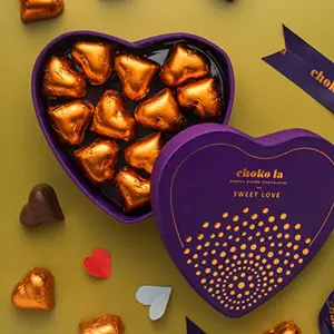 Chokola Sweet Love Heart Shaped Chocolates Gift Pack - Dark Chocolate Box | Perfect Gift for Birthdays Valentine Or Any Occasion | Ideal Gifting to GirlFrind Wife Husband and Frinds