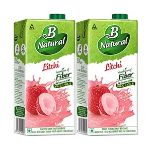 B Natural Litchi Goodness of fiber 1 litre (Pack of 2)