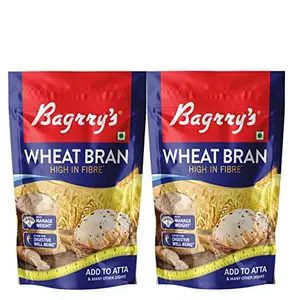 Bagrry's Wheat Bran 300gm Pouch Pack of 2 | Source of Iron| High in Dietary Fibre & Protein| Helps Manage Weight|100% Natural Wheat Bran