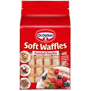 Dr. Oetker Soft Waffles Frosted Vanilla | Ready to Use | 6 Pieces Individually Packed | 250g