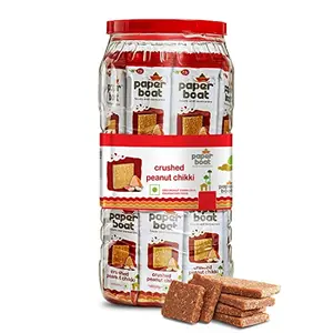 Paper Boat Crushed Peanut Chikki Jar No Added Preservatives and Colours | Gajak | Sweets | Made with Jaggery | Gazak (50 pieces 16g each)