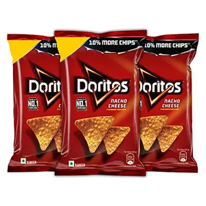 Doritos Nacho Chips - Nacho Cheese Flavor Big Pack 82.5gm Pack of 3