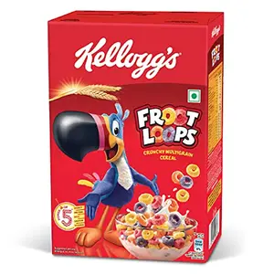 Kellogg's Froot Loops 285g Mixed Fruit Flavor | Power of 5: Energy Protein Iron Calcium Vitamins B1 B2 B3 & C | Crunchy Multigrain Breakfast Cereal for Kids