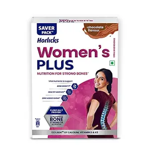 Horlicks Women's Plus Chocolate Refill 400g| Health Drink for Women No Added Sugar| Improves Bone Strength in 6 months 100% Daily Calcium Vitamin D