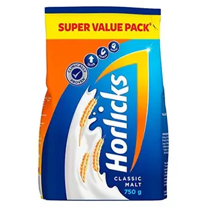 Horlicks Health & Nutrition Drink for Kids 750g Refill Pack | Classic Malt Flavor | Supports Immunity & Holistic Growth | Health Mix Powder