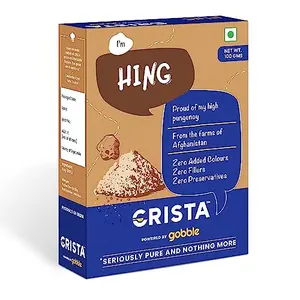 CRISTA Compounded Hing Powder | Bandhani Hing | Pure Asafoetida | Extra Strong Tadka | Zero added Colours Fillers Additives & Preservatives | Antioxidants rich | 100 gms