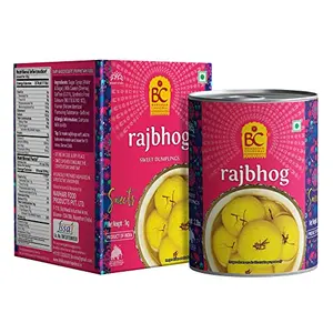 Bhikharam Chandmal Rajbhog Tin Sweets - Open & Eat - Indian Sweets - 1 Kg - Kesar Falvoured - 10 Pieces (Big Size)